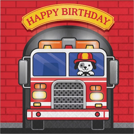 Fire Truck Birthday Napkins, 6.5, 192PK